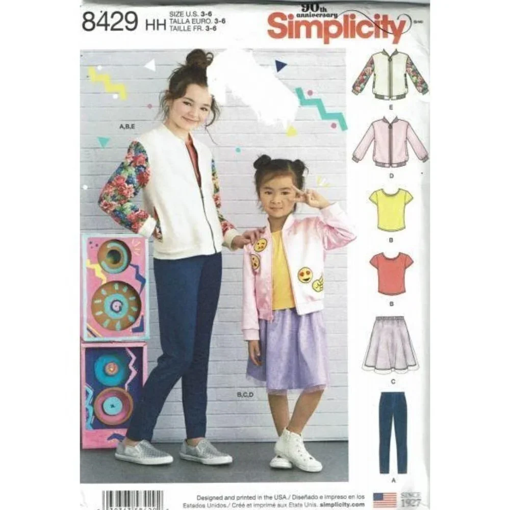 Simplicity Sewing Pattern 8429 Girls‎ Jacket Skirt